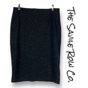 The Savile Row Co Scratched Marble Space Dye Pencil Skirt Black Womens Size 10